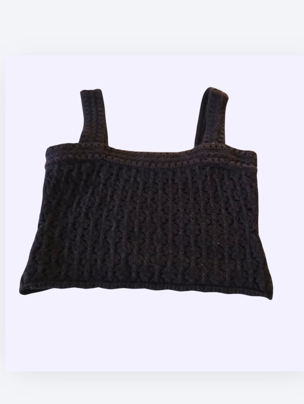 Vince. Crochet Plum Wine Square Neck Wool Cashmere Crop Camisole Size Small Top